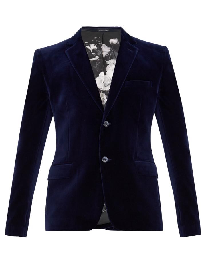 Alexander Mcqueen Single-breasted Velvet Blazer