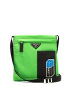 Matchesfashion.com Prada - Logo Plaque Nylon Cross Body Bag - Mens - Green Multi