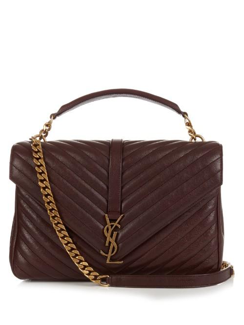 Saint Laurent Collge Large Quilted-leather Cross-body Bag