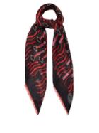 Matchesfashion.com Valentino - X Zandra Rhodes Lipstick Print Silk Blend Scarf - Womens - Black