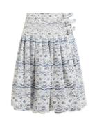Matchesfashion.com Junya Watanabe - Rachelle Lace Overlay Denim Midi Skirt - Womens - White Multi