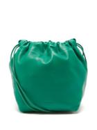 Jil Sander - Drawstring Small Leather Cross-body Bag - Womens - Green