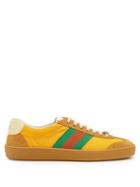 Matchesfashion.com Gucci - Nylon And Suede Web Trainers - Mens - Yellow Multi
