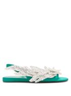 Matchesfashion.com Balenciaga - Slash Flats - Womens - Green Silver