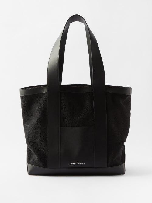 Kvadrat X Raf Simons - Vidar Leather-trim Wool-blend Tote - Mens - Black