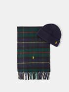 Polo Ralph Lauren - Tartan Wool-blend Hat And Scarf - Mens - Navy Multi