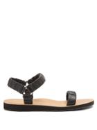The Row Egon Ruched Leather Sandals