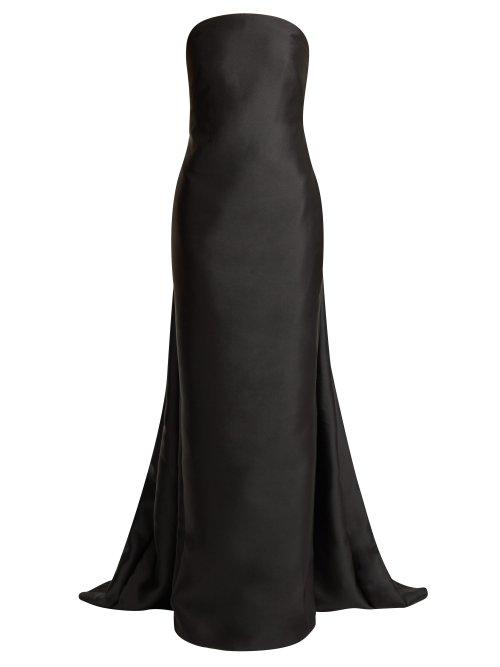 Matchesfashion.com Gabriela Hearst - Joaquina Strapless Silk Blend Gown - Womens - Black