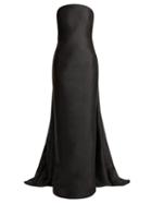 Matchesfashion.com Gabriela Hearst - Joaquina Strapless Silk Blend Gown - Womens - Black