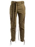 Matchesfashion.com Saint Laurent - Mid Rise Tie Waist Trousers - Womens - Khaki