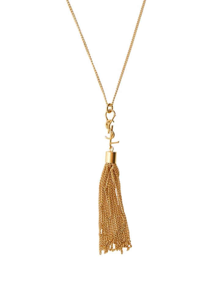 Saint Laurent Monogram Tassel Necklace