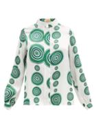 Matchesfashion.com Themis Z - Maze-print Silk Shirt - Womens - White Multi