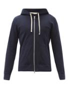 Matchesfashion.com Reigning Champ - Zipped Cotton-terry Hooded Sweatshirt - Mens - Navy