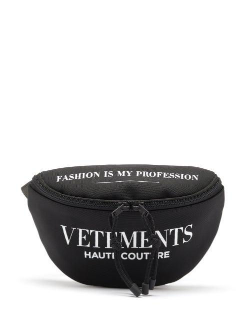 Vetements - Logo-embroidered Nylon-canvas Belt Bag - Mens - Black