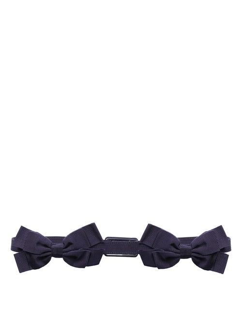 Matchesfashion.com Erdem - Bow-embellished Grosgrain Belt - Womens - Navy