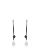 Matchesfashion.com Burberry - Faux Pearl And Knotted Cord Drop Earrings - Womens - Black Gold