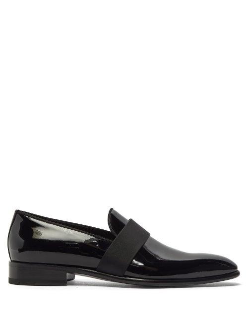 Matchesfashion.com Santoni - Moore Patent-leather Loafers - Mens - Black