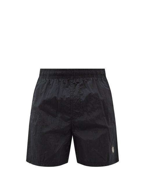 Stone Island - Compass-patch Swim Shorts - Mens - Black