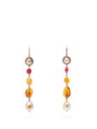 Matchesfashion.com Jade Jagger - Diamond, Pearl & 18kt Gold Drop Earrings - Womens - Multi