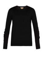 Matchesfashion.com Burberry - Checked Merino Wool Sweater - Mens - Black