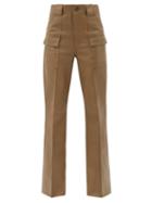 Petar Petrov - Geremy Leather Wide-leg Trousers - Womens - Khaki
