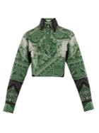 Etro Graphic-print Cotton-blend Wrap Shirt