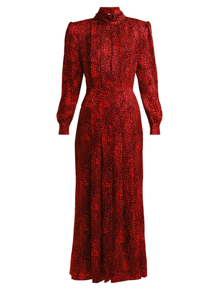 Alessandra Rich Leopard-jacquard Silk Dress