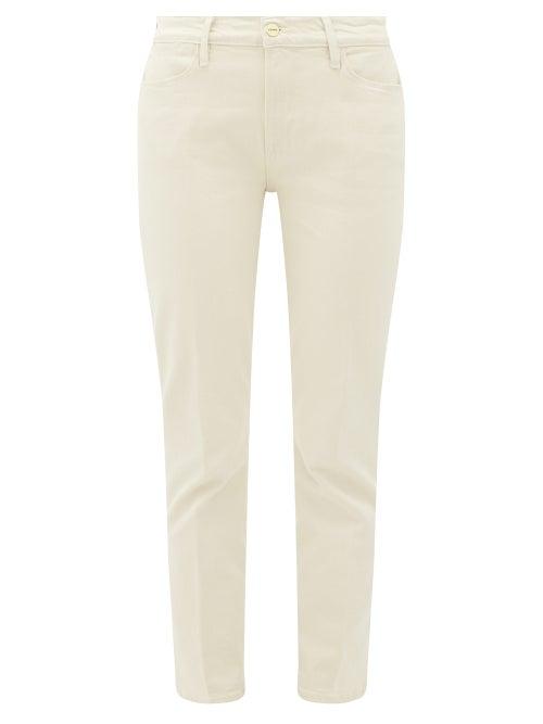 Matchesfashion.com Frame - Le High Straight Leg Jeans - Womens - Ivory