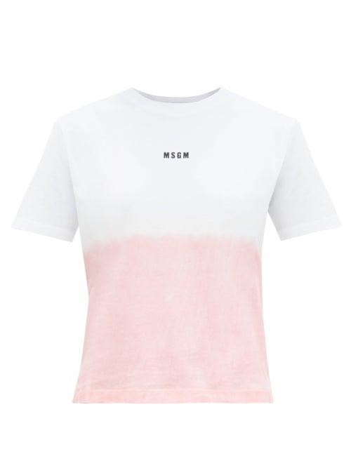 Matchesfashion.com Msgm - Tie-dye Cotton-jersey T-shirt - Womens - Pink White