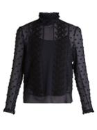 See By Chloé Embroidered Crinkle-georgette Blouse