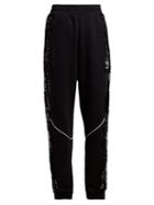Matchesfashion.com Stella Mccartney - Lace Insert Stripe Trimmed Trackpants - Womens - Black
