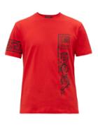 Matchesfashion.com Versace - Motif Print Cotton T Shirt - Mens - Black