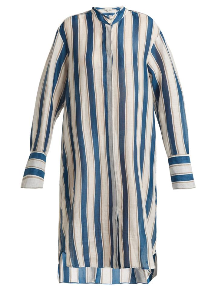 Lee Mathews Watson Striped Linen Shirtdress
