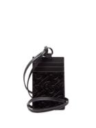 Matchesfashion.com Burberry - Logo Embossed Leather Necklace Cardholder - Mens - Black