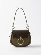 Chlo - Tess Leather And Canvas Cross-body Bag - Womens - Khaki