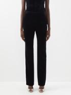 Paco Rabanne - High-rise Cotton-velvet Trousers - Womens - Black
