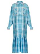 Natasha Zinko Checked Lace-trimmed Shirtdress