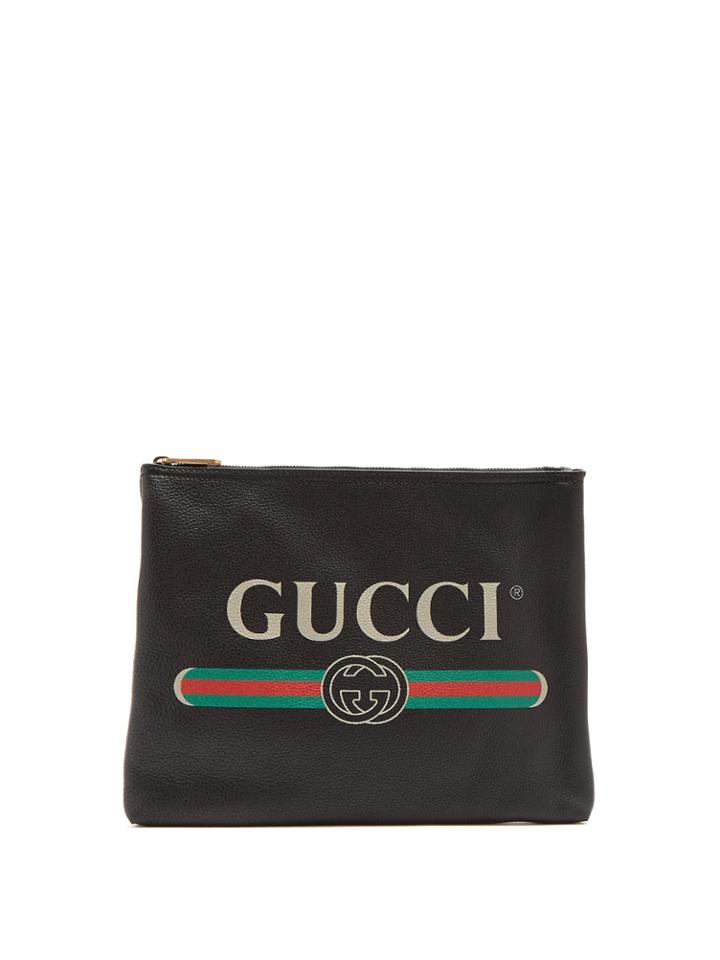 Gucci Logo-print Leather Pouch