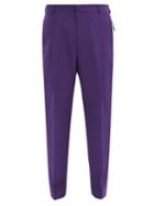 Matchesfashion.com Givenchy - Zip-pocket Wool Straight-leg Trousers - Mens - Purple