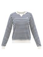 The Upside - Tasmin Striped Cotton-jersey Sweatshirt - Womens - Navy Stripe