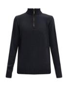 Matchesfashion.com Inis Mein - Zipped Merino-wool Blend Sweater - Mens - Black