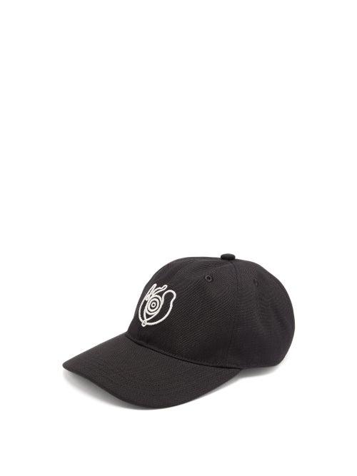Matchesfashion.com Eye/loewe/nature - Eye-embroidered Cotton Baseball Cap - Mens - Black
