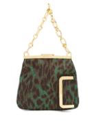 Matchesfashion.com Bienen-davis - 4am Leopard Lam Clutch - Womens - Green Multi