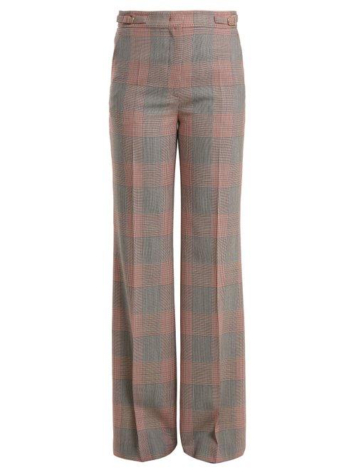 Matchesfashion.com Gabriela Hearst - Vesta Checked Wool Trousers - Womens - Black Red