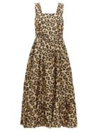 Matchesfashion.com Shrimps - Sylvia Leopard Print Silk Dress - Womens - Leopard
