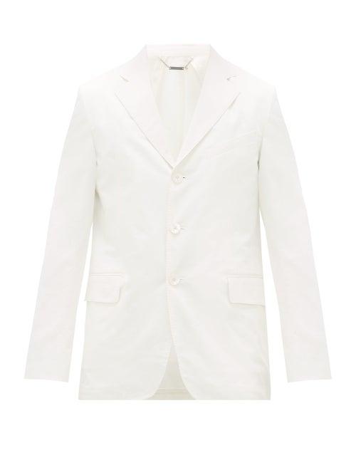 Matchesfashion.com Givenchy - Single-breasted Triple-button Cotton Suit Jacket - Mens - White