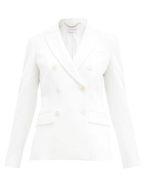 Matchesfashion.com Altuzarra - Indiana Double-breasted Crepe Suit Jacket - Womens - White
