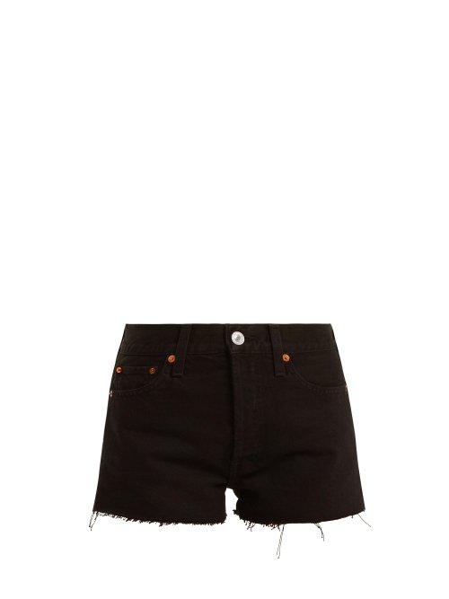Matchesfashion.com Re/done Originals - The Short Mid Rise Denim Shorts - Womens - Black