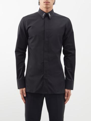 Givenchy - Logo-collar Cotton Shirt - Mens - Black