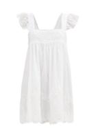 Matchesfashion.com Juliet Dunn - Hand-embroidered Cotton-voile Mini Dress - Womens - White